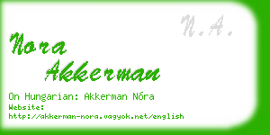 nora akkerman business card